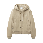 SATUR Teo Cotton All Day Hood Zip-up Beige