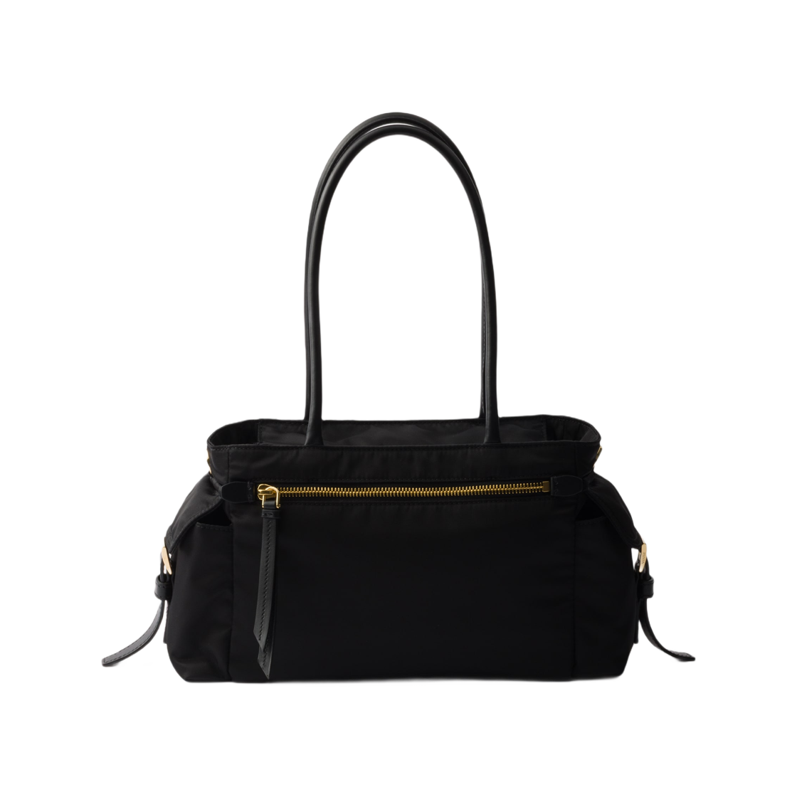 프라다 익스플로어 미디움 리나일론 앤 레더 토트백 블랙(Prada Explore Medium Re-Nylon and Leather Tote Bag Black) - 2