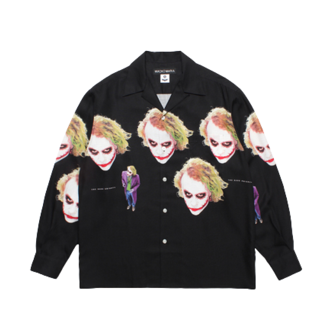 와코 마리아 x 다크 나이트 트릴로지 롱슬리브 하와이안 셔츠 블랙(Wacko Maria x The Dark Knight Trilogy L/S Hawaiian Shirt Black)