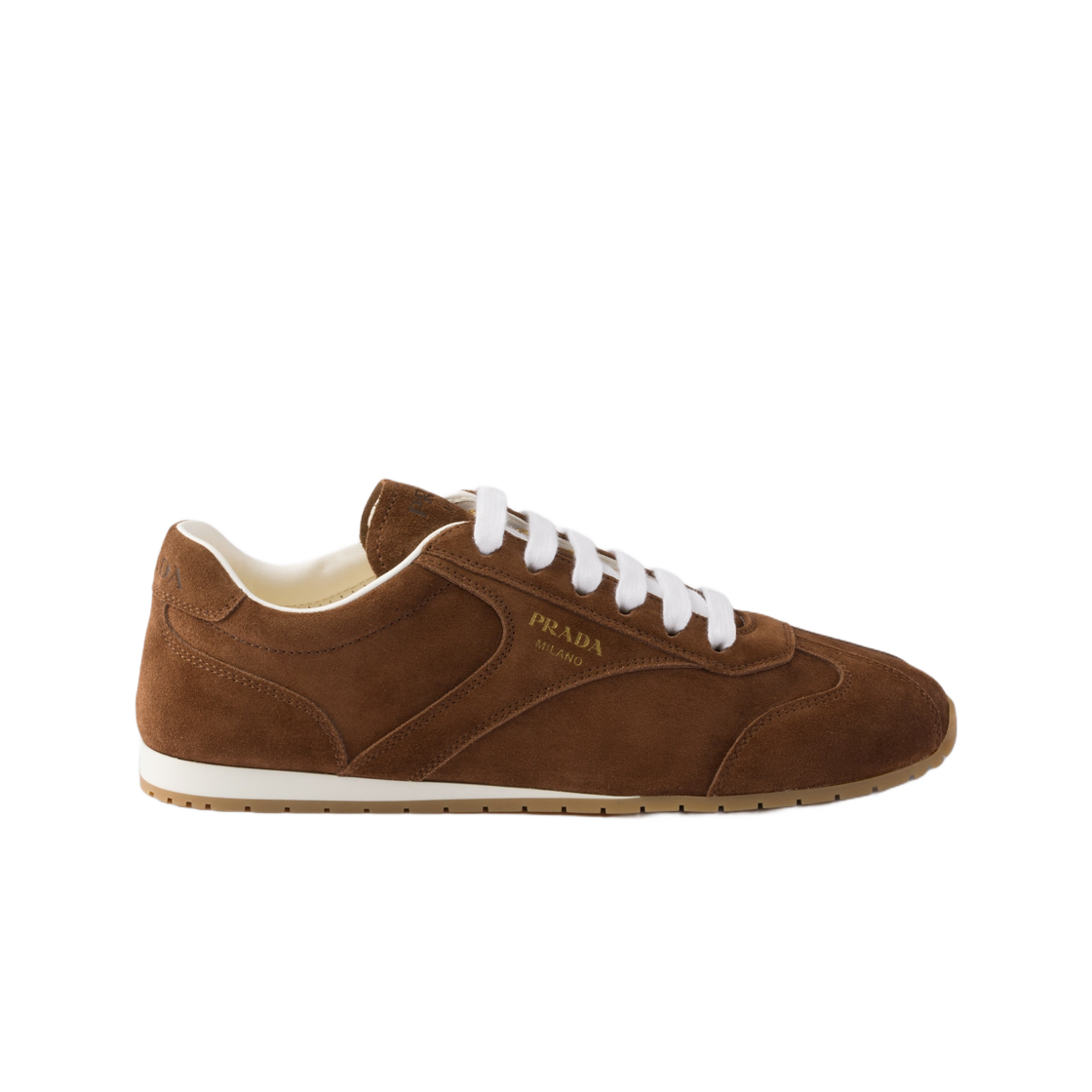 1E152O-054-F0324 (W) Prada Suede Sneakers Cocoa Brown