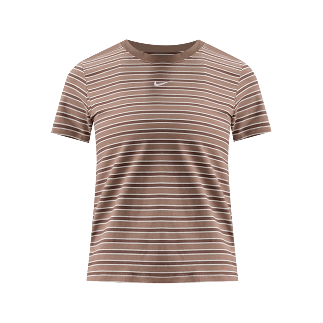(W) 나이키 NSW 칠 니트 슬림 스트라이프 티셔츠 밍크 브라운 - 아시아((W) Nike NSW Chill Knit Slim Striped T-Shirt Mink Brown - Asia) - 1