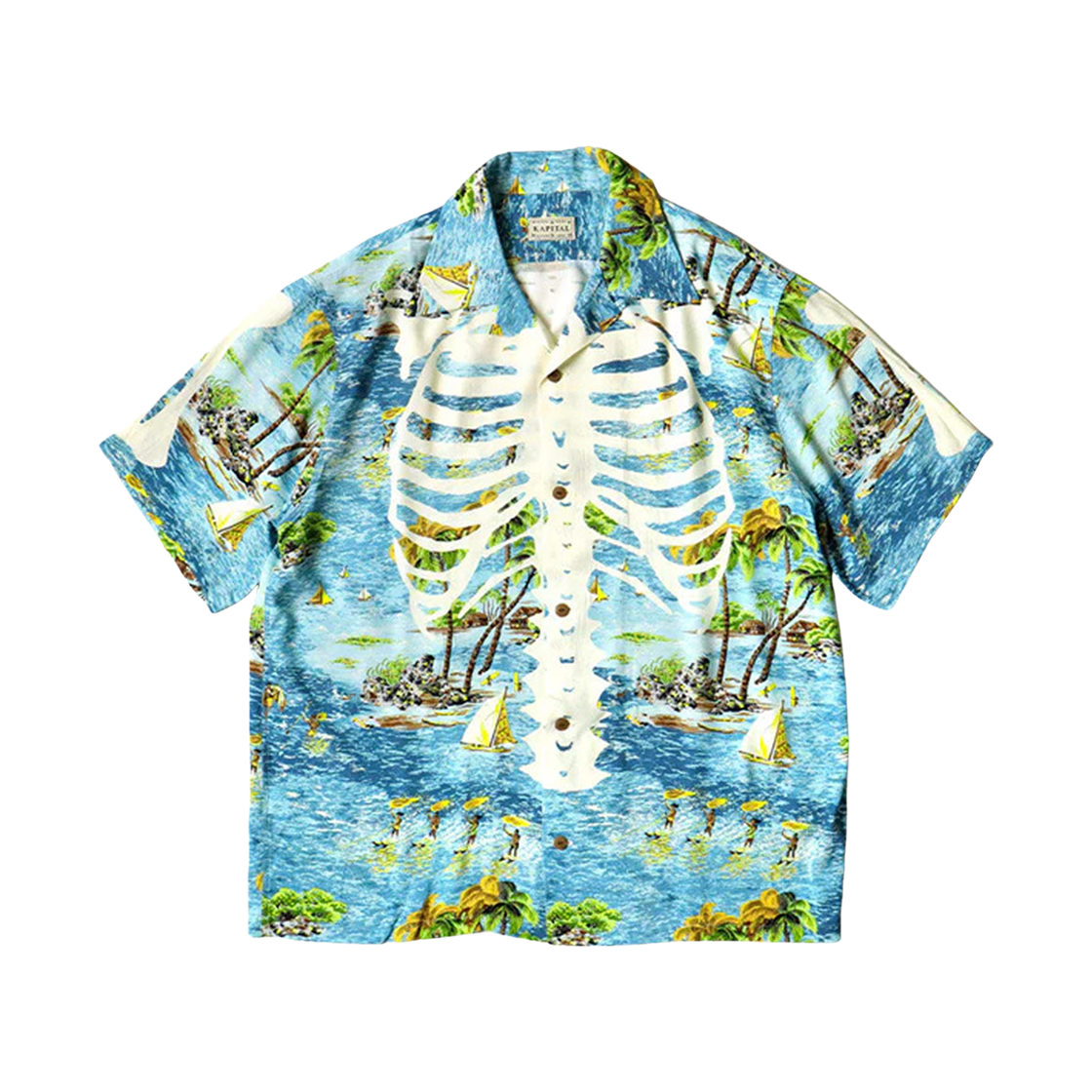 캐피탈 카메하메하 본 알로하 셔츠 블루