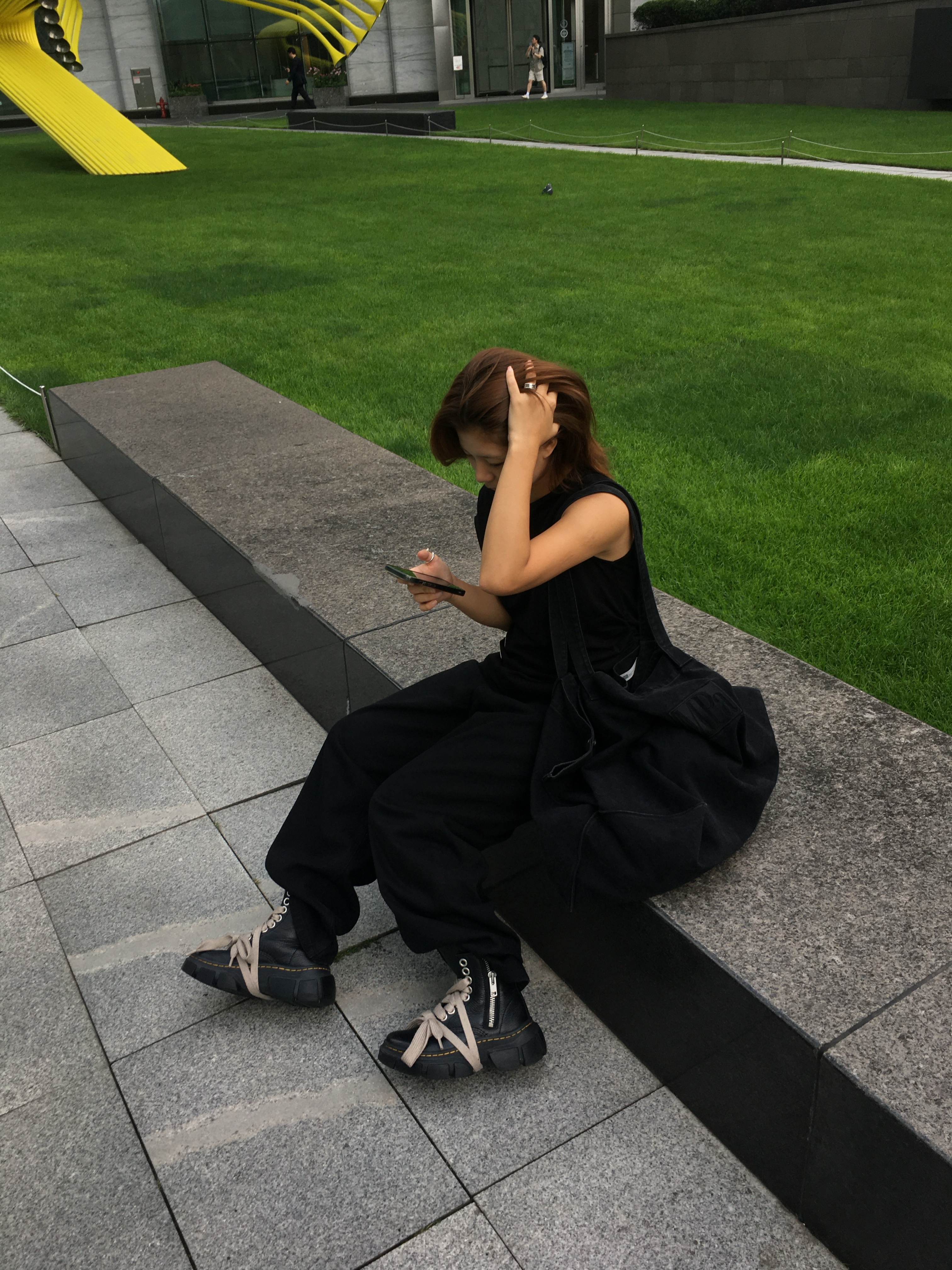 Dr. Martens x Rick Owens 1460 DMXL Jumbo Lace Boots Black 착용 스타일