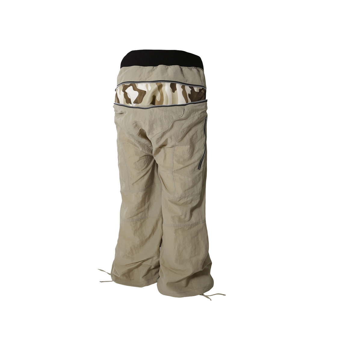 [KREAM 단독] 로어링라드 지퍼 새깅 팬츠 나일론 베이지([KREAM 단독] ROARINGRAD Zipper Sagging Pants Nylon Ver. Beige)