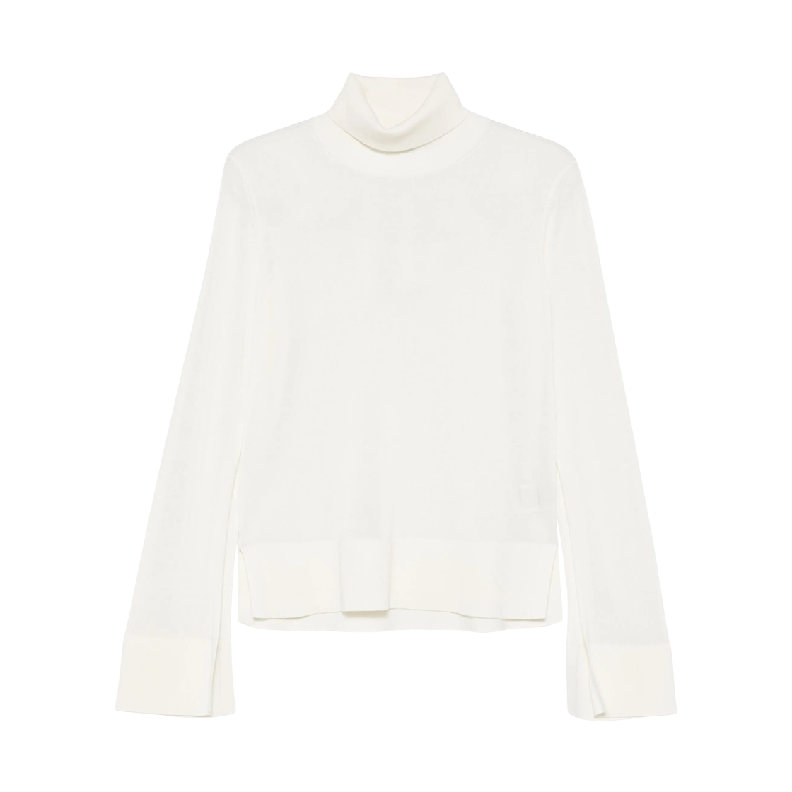 253-WRT0535-YA0079-047 (W) Toteme Slit Sleeve Turtleneck Knit White