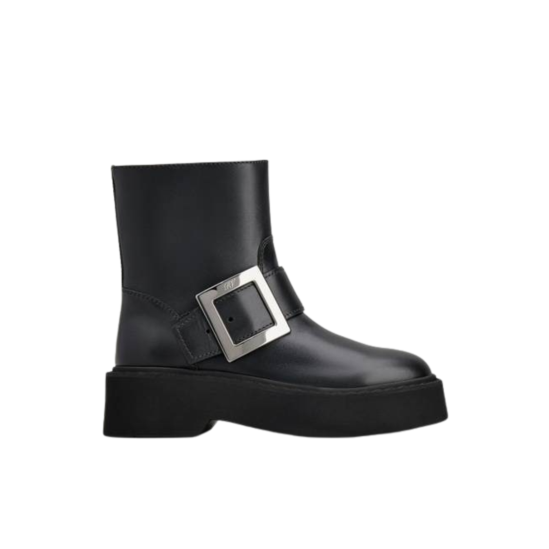 (W) 로저 비비에 비브 레인저스 레더 부티 블랙((W) Roger Vivier Viv Rangers Booties in Leather Black)