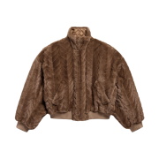 (W) Balenciaga Cropped Jacket In Brown