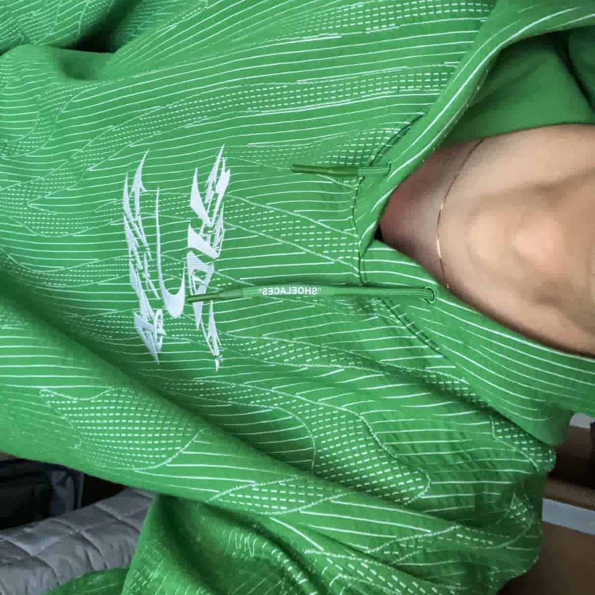 Nike x Off-White Engineered Hoodie Kelly Green - Asia 착용 스타일