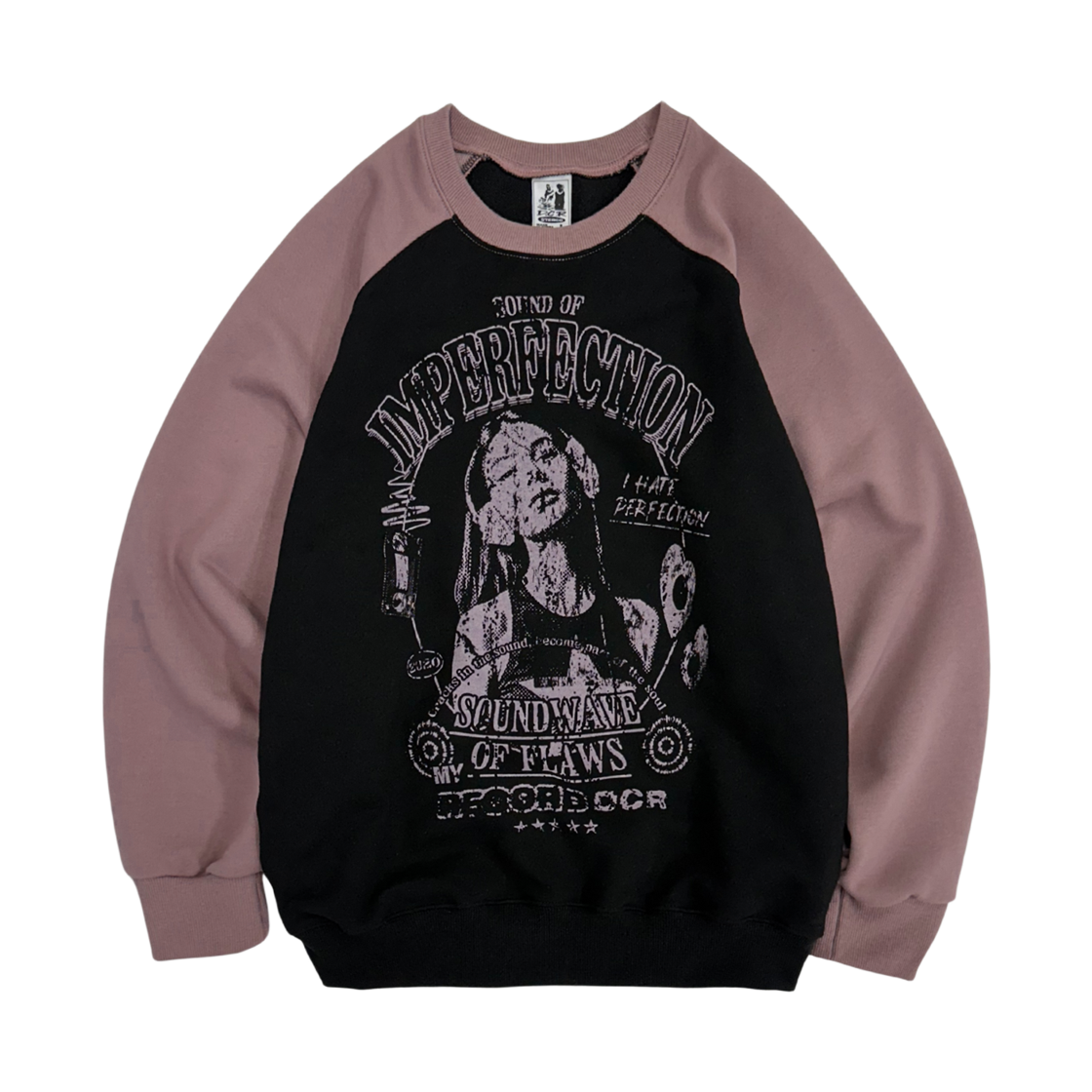 디파이클럽로버스 임펄펙션 레글런 스웨트셔츠 블랙(DEFYCLUBROBBERS Imperfection Reglan Sweatshirt Black)