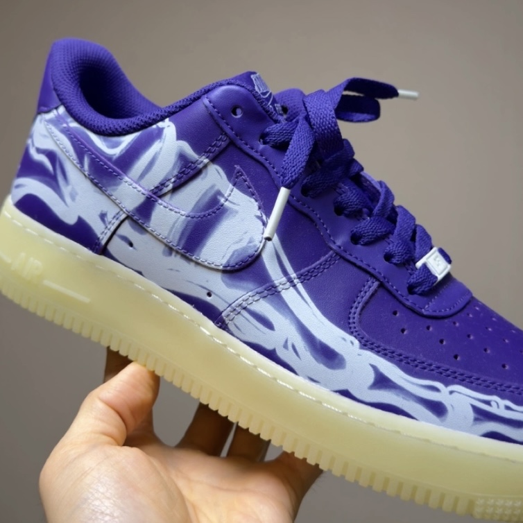 Nike Air Force 1 Low '07 Purple Skeleton 착용 스타일