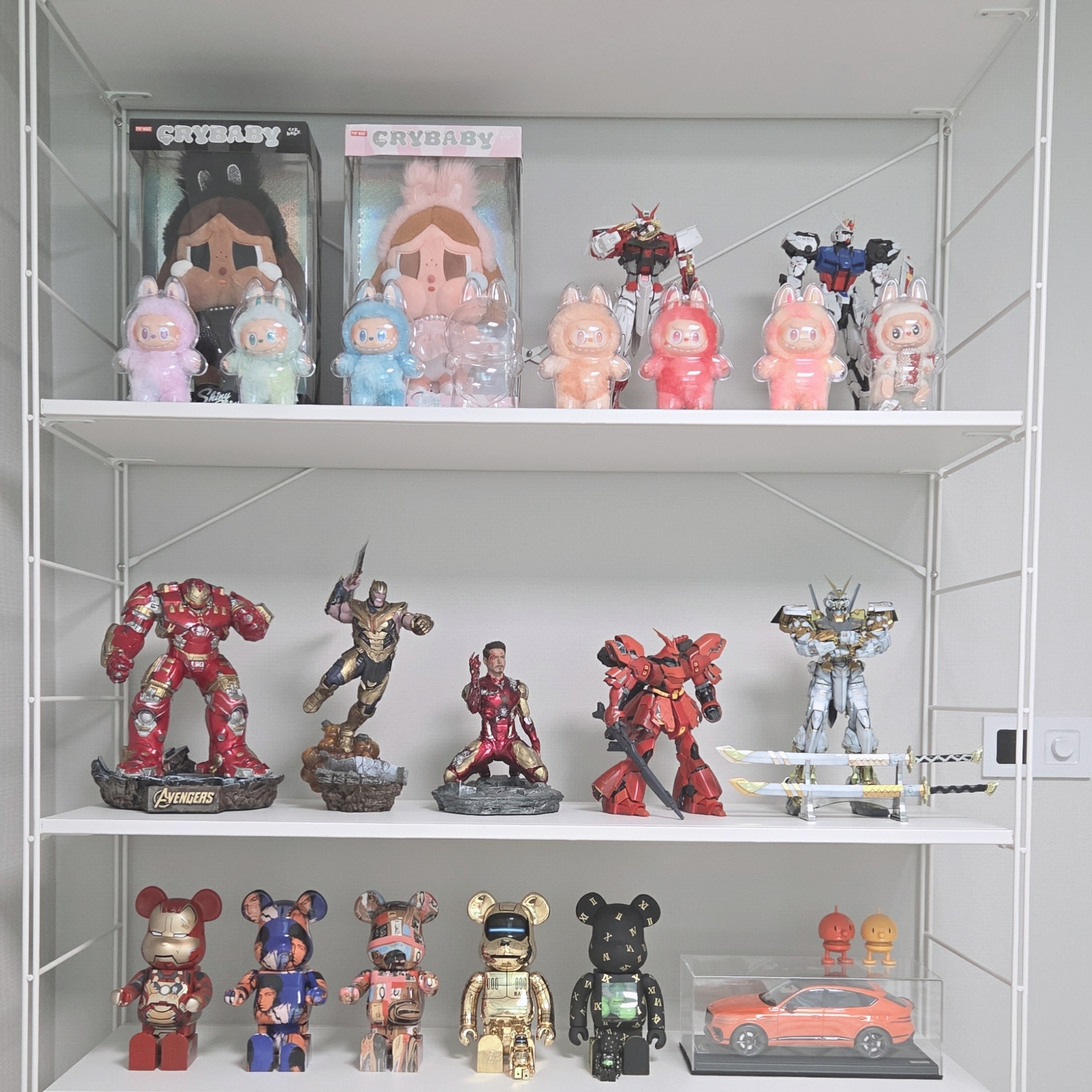 Bearbrick x BAPE x Hajime Sorayama Baby Milo 100% & 400% Set Gold, Bearbrick x Shareef 3 100% & 400% Set 착용 스타일