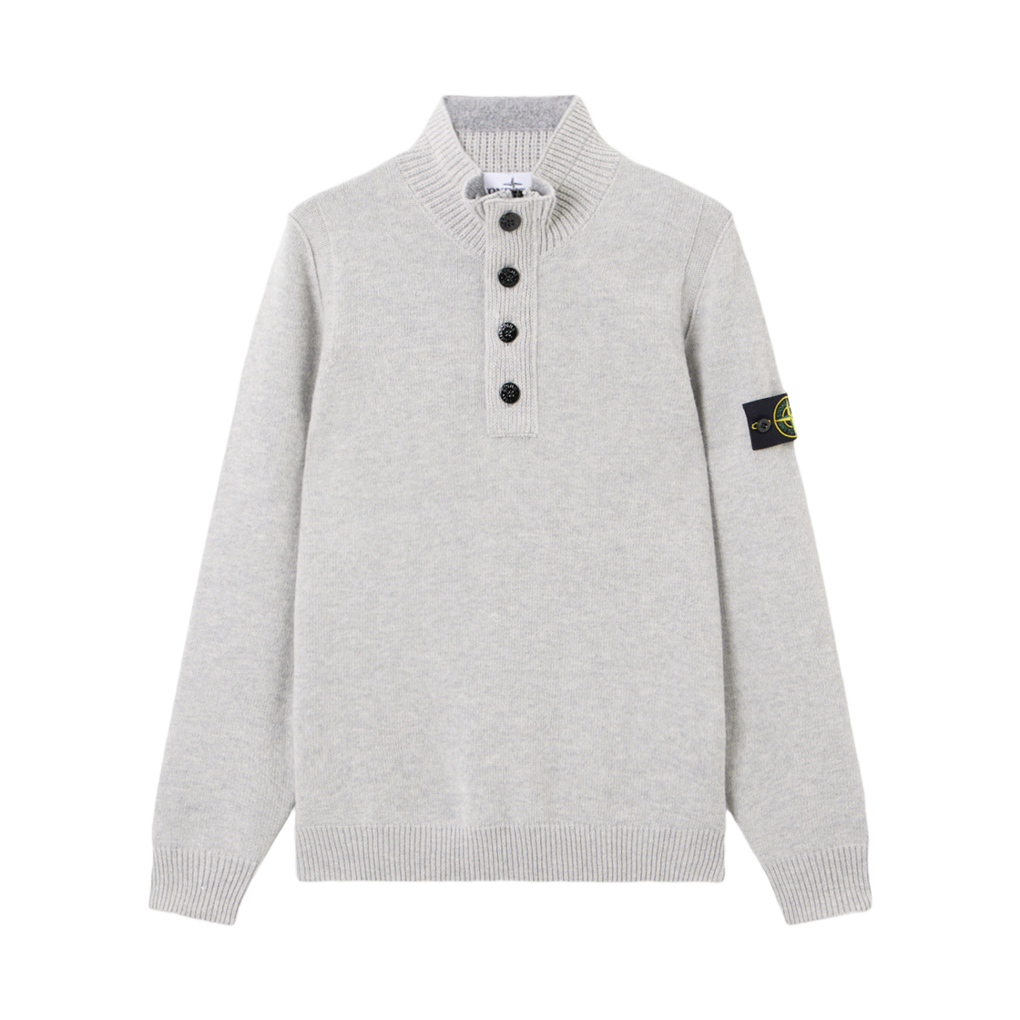 K2S1551000-40S00A3-V0M64 Stone Island 5100040 Lambswool Half Zip Jumper with Felt Trims Dust Grey Melange - 25FW