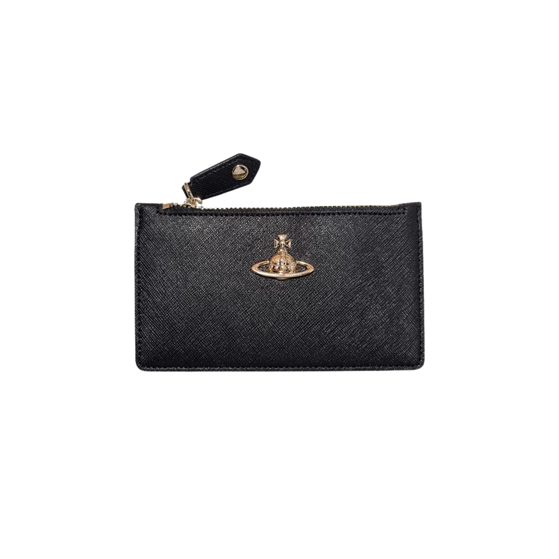 54020004W-S0021-N402 Vivienne Westwood Saffiano Leather Slim Long Card Holder Black