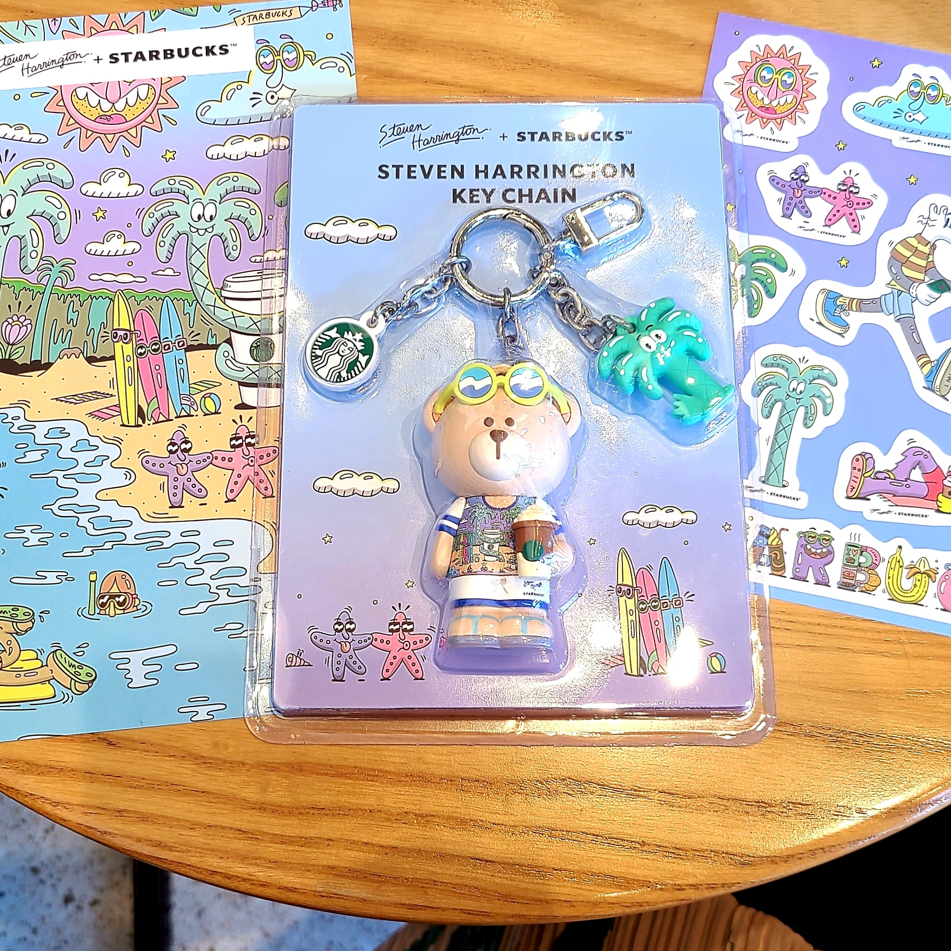 Starbucks Steven Harrington Bearista Keychain 착용 스타일 - 4