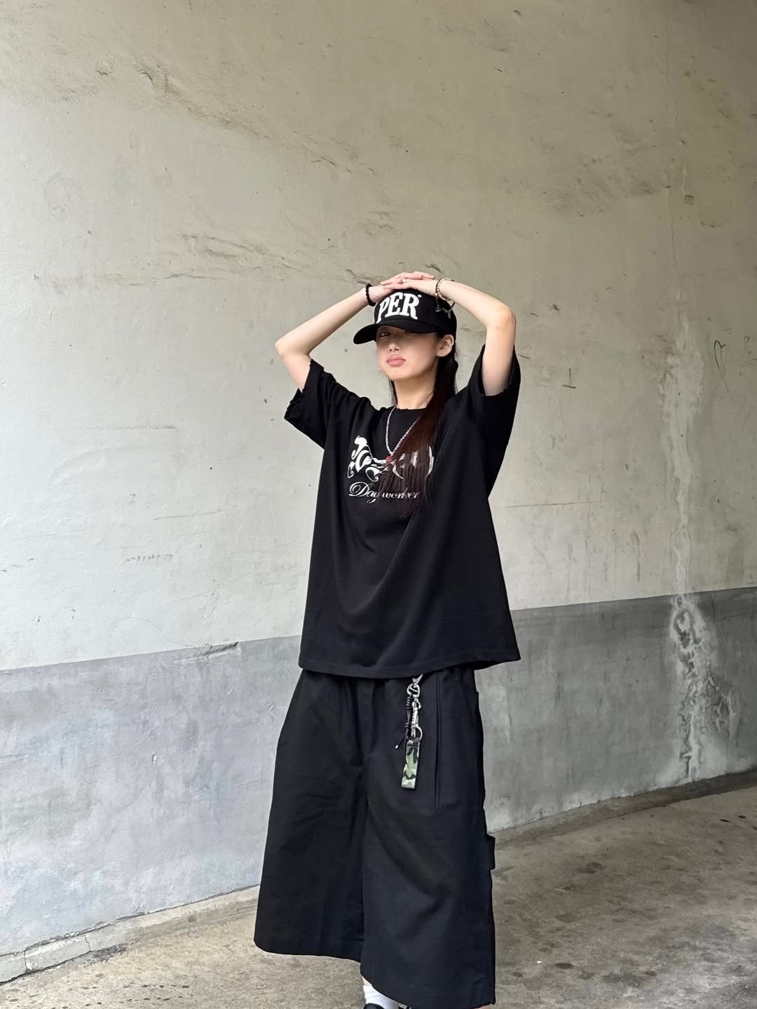 Permanent Archive 5-Panel PER Cap Black 착용 스타일 - 3