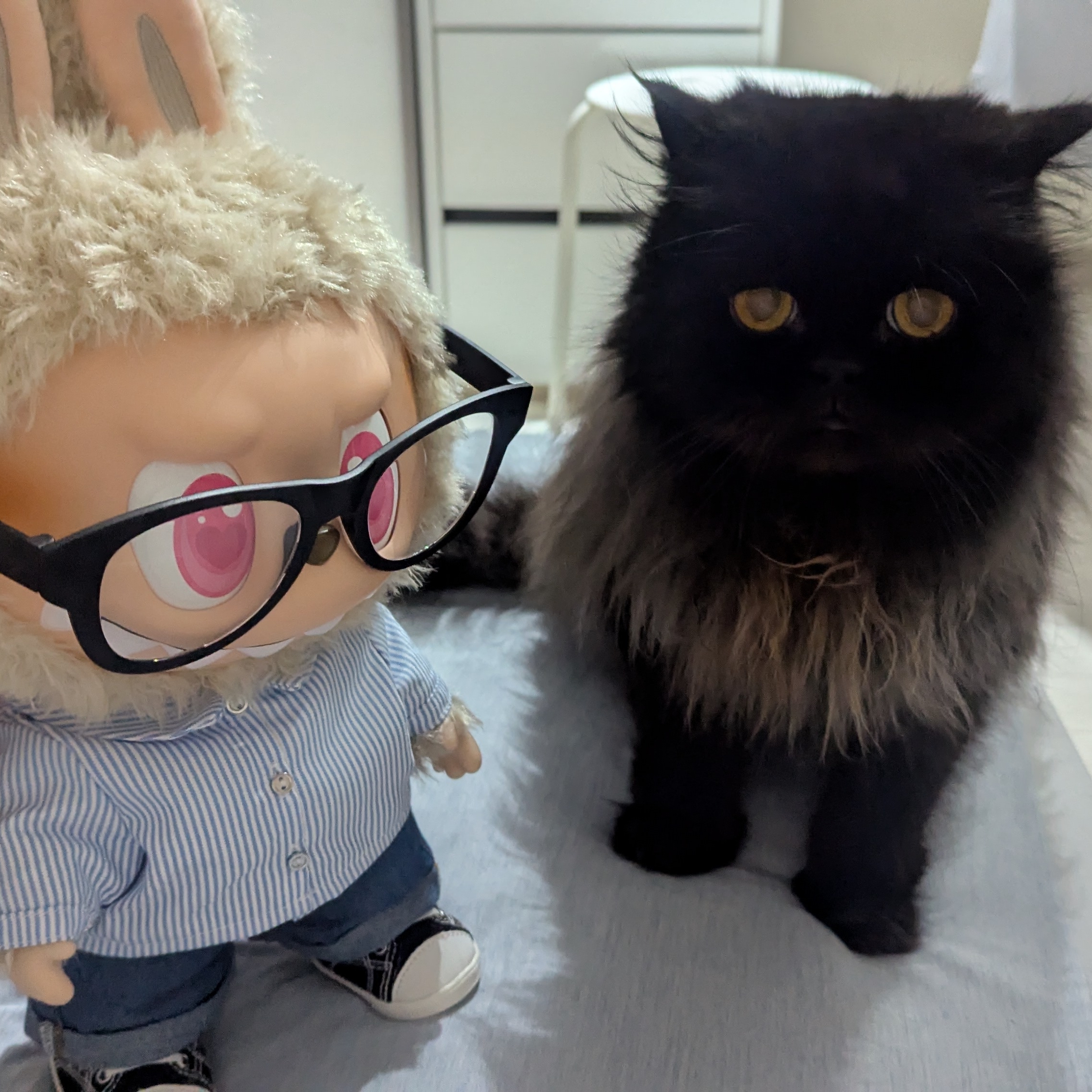 Pop Mart Labubu Flip with Me Doll 착용 스타일