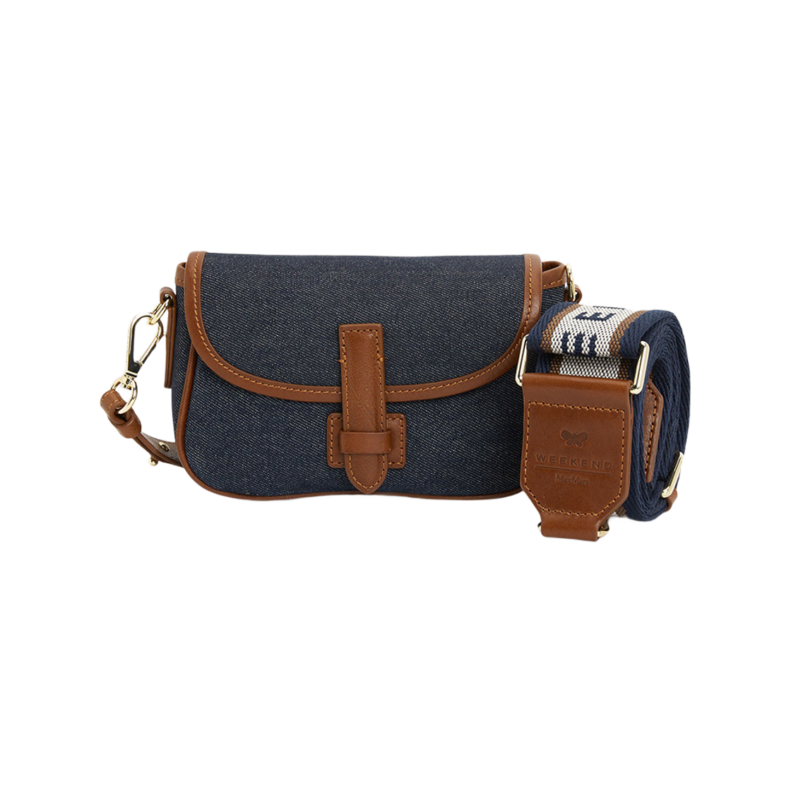 VIKDENIM-001 Weekend Max Mara Cross Bag Navy