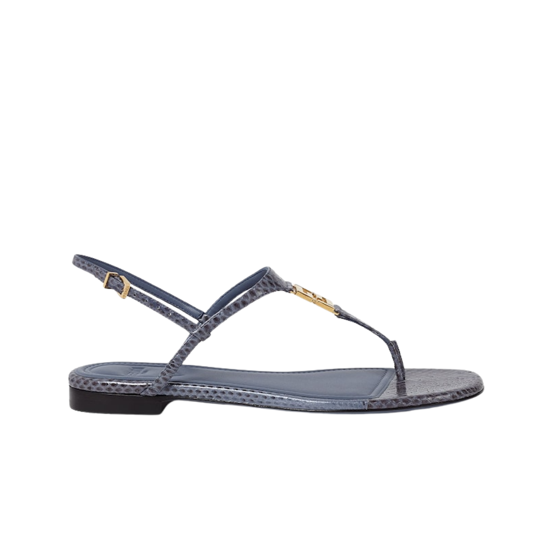 (W) 펜디 F 폴드 에이어스 플립 플랍 블루((W) Fendi F Fold Ayers Flip Flop Blue)