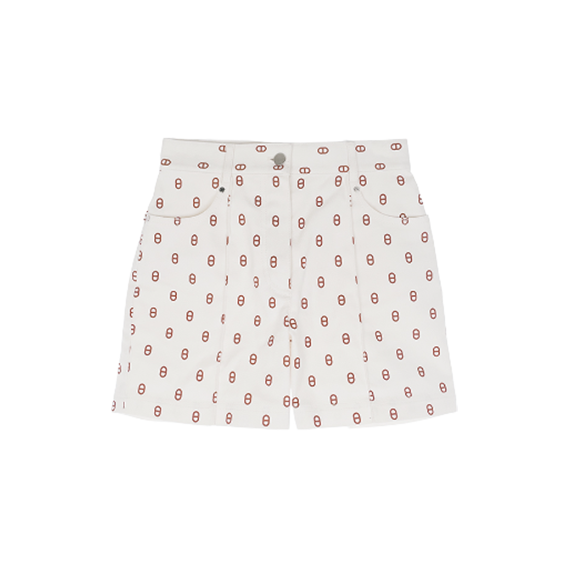 IT6TJEJPJSGH Hermes Chaine Denim Shorts 34 Marron Fauve