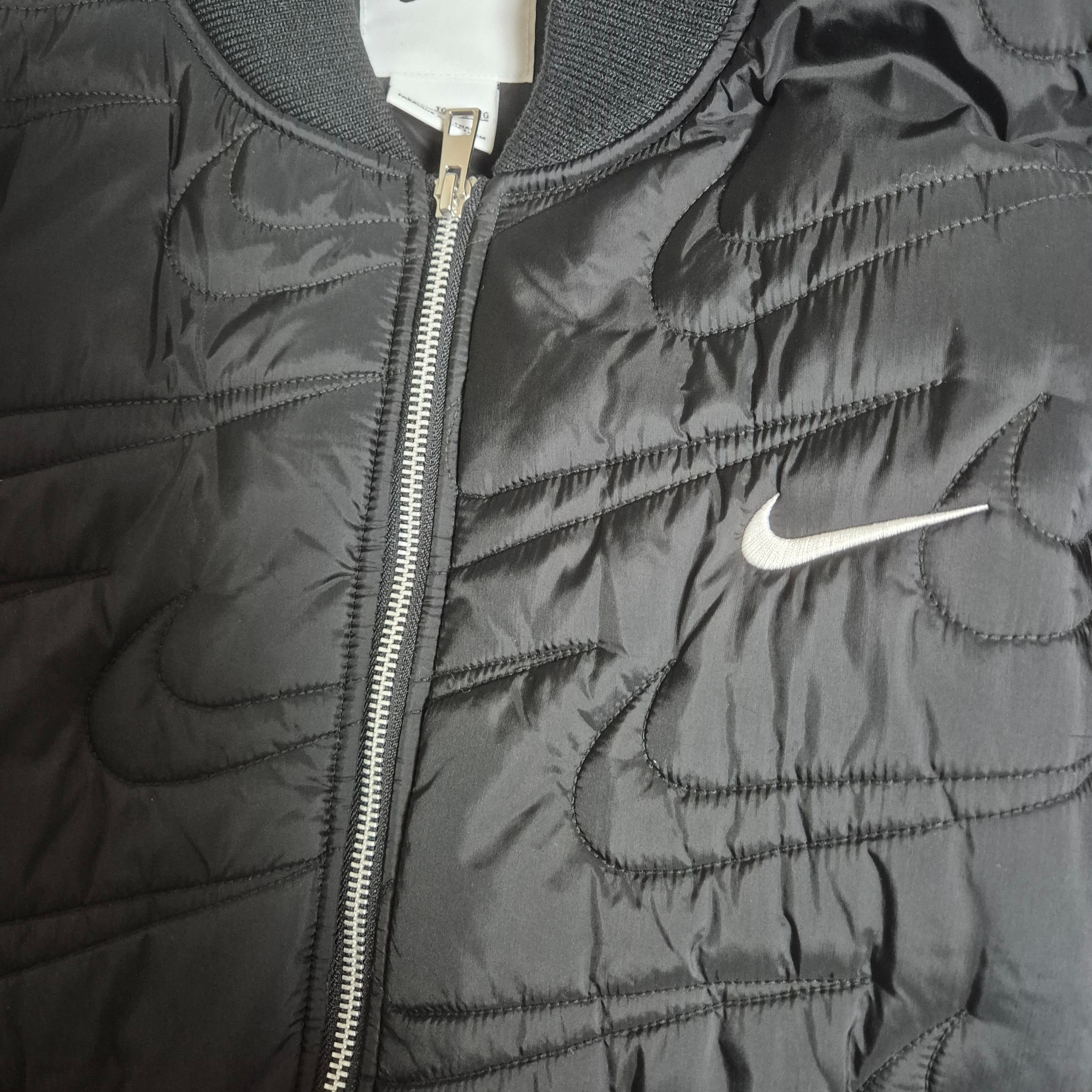 Nike NSW Swoosh Quilted Jacket Black - Asia 착용 스타일
