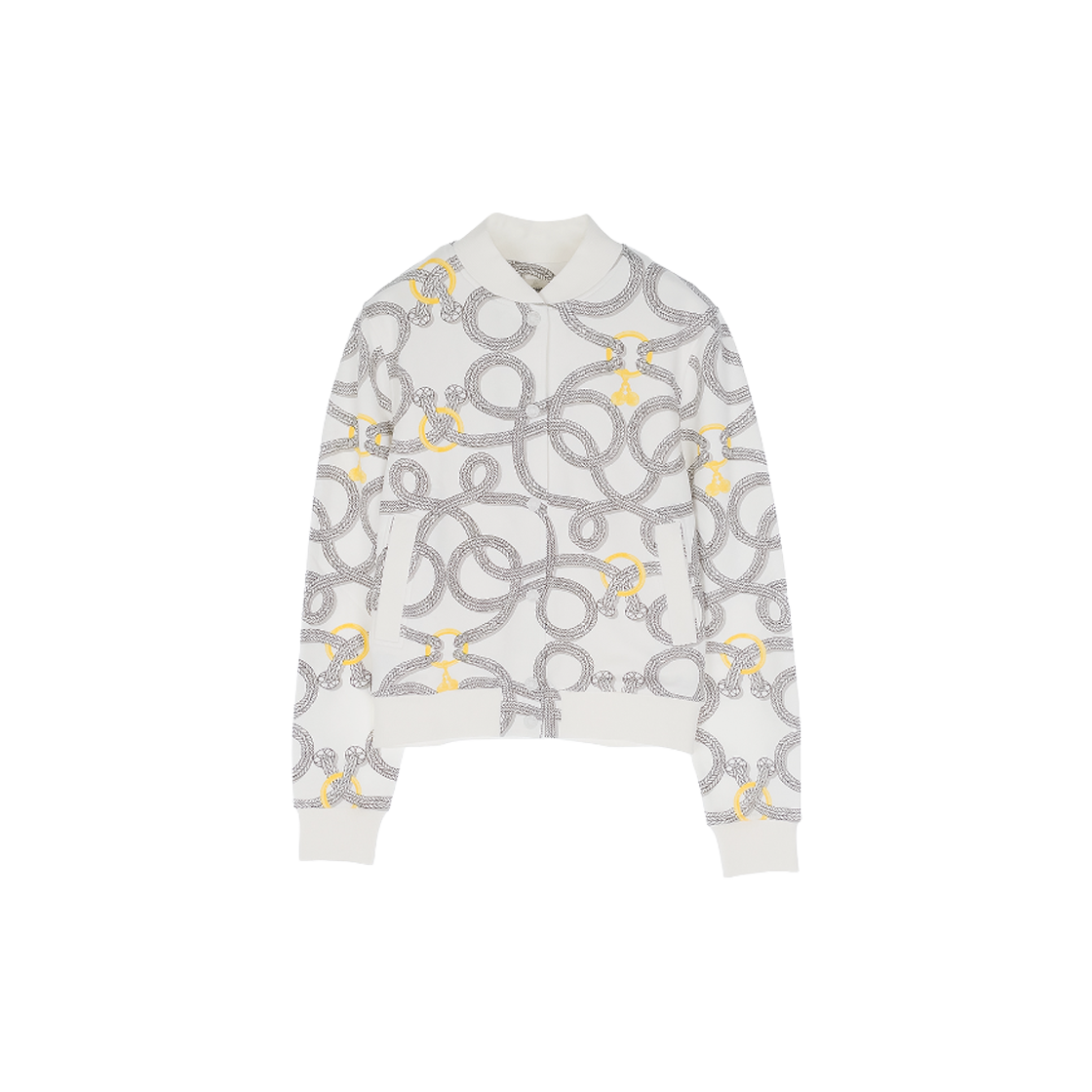ITB9OWNMTVTF Hermes 25FW Palais Prunier Remix Varsity Jacket 36 Blanc Casse