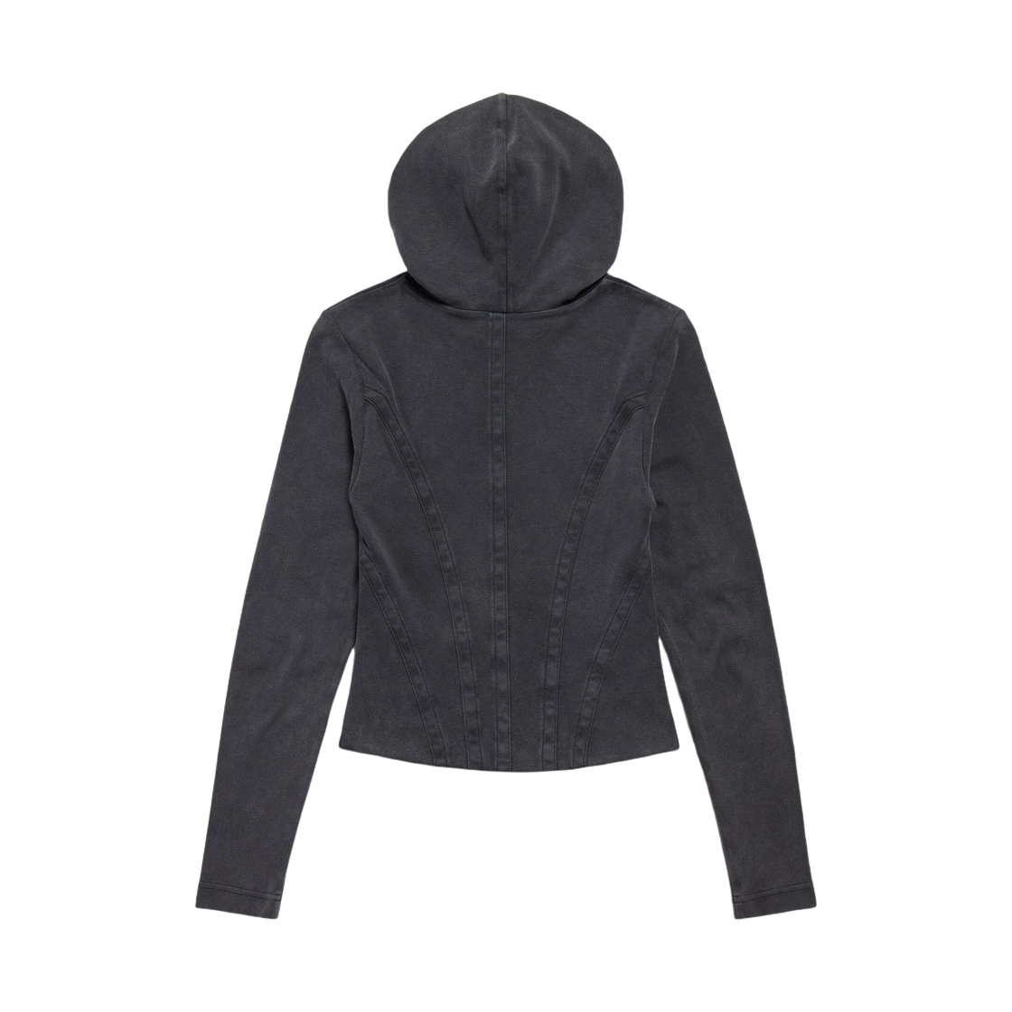 (W) 발렌시아가 코르셋 집업 후드 블랙 페이디드((W) Balenciaga Corseted Zip Up Hoodie In Black Faded) - 2