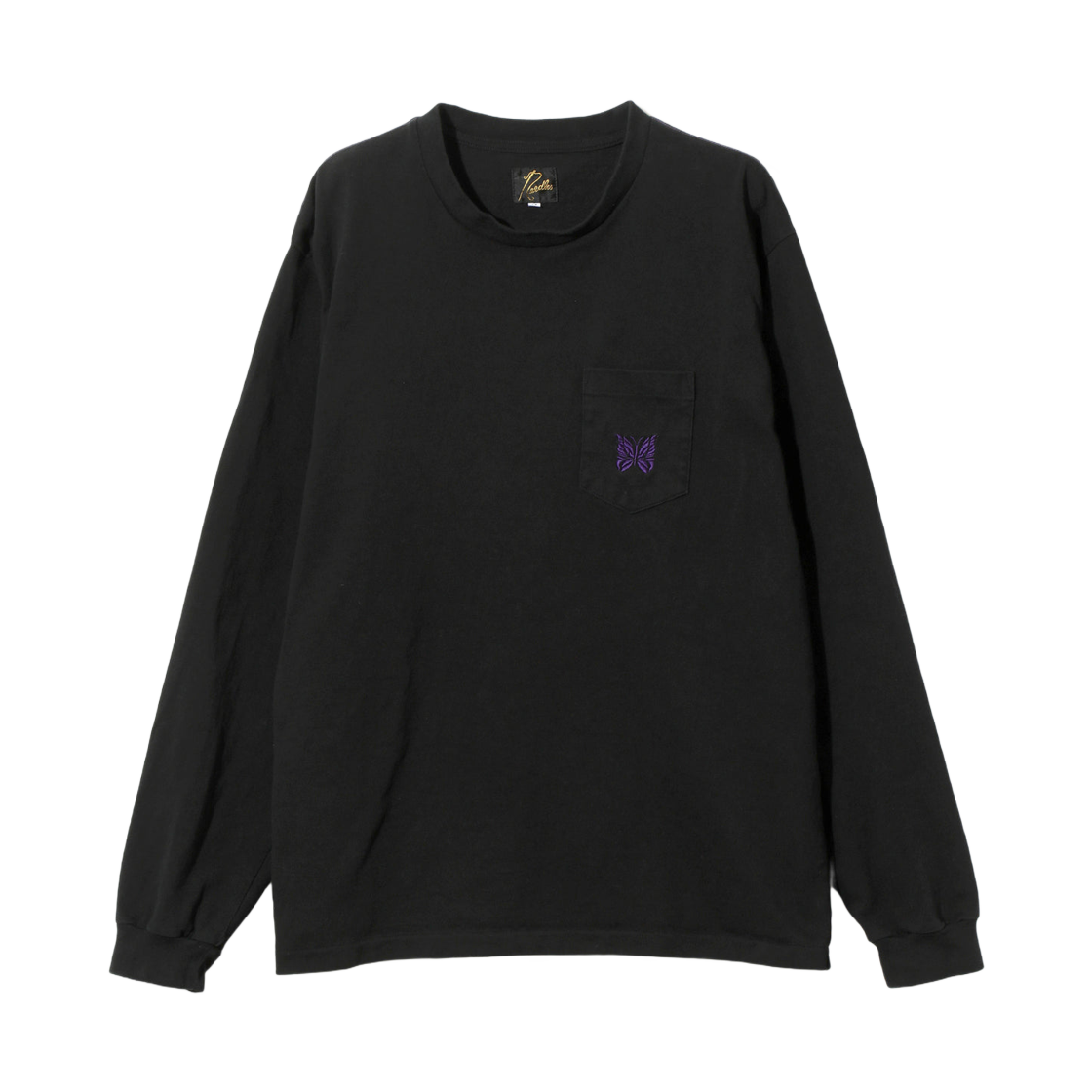 니들스 롱슬리브 포켓 티셔츠 코튼 저지 블랙(Needles L/S Pocket T-Shirt Cotton Jersey Black)