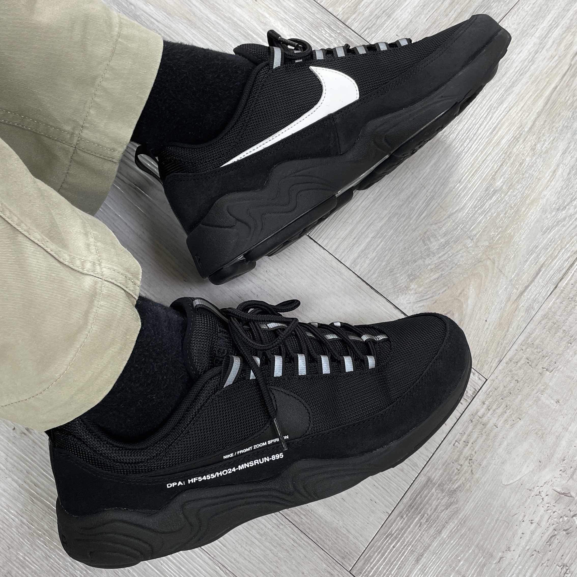 Nike x Fragment Air Zoom Spiridon Black 착용 스타일 - 1