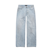 Balenciaga Distressed Relaxed Fit Pants In Light Blue