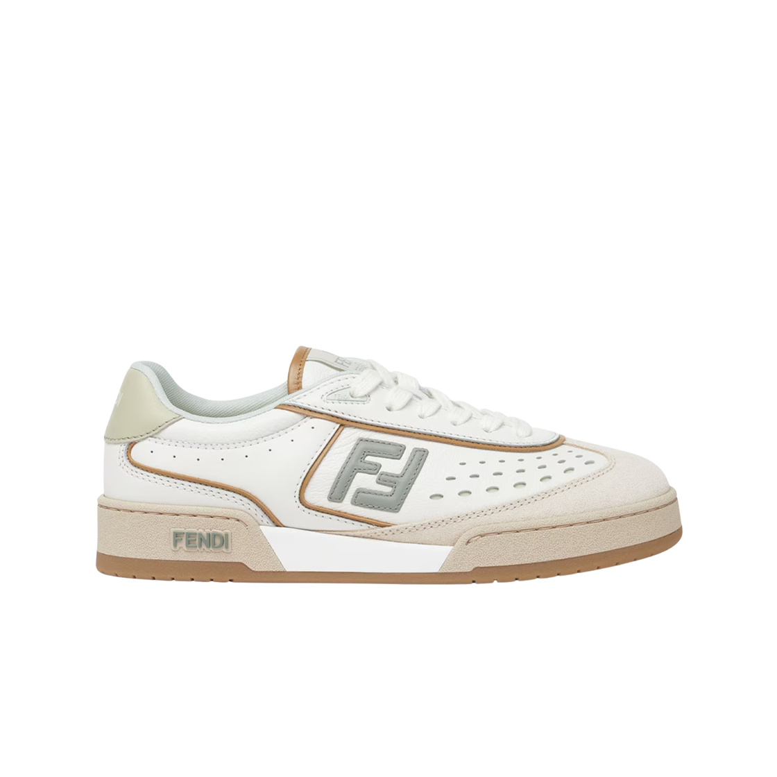 (W) 펜디 매치 레더 스웨이드 로우 탑 화이트((W) Fendi Match Leather Suede Low Tops White)