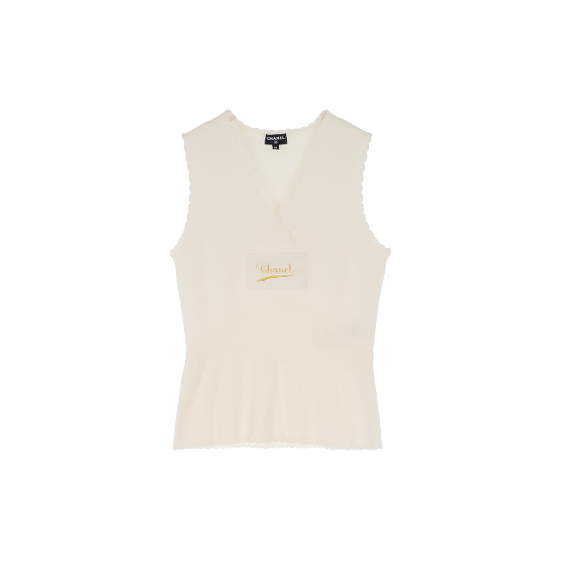 샤넬 24K 패치 슬리브리스 탑 36 에크루(Chanel 24K Patch Sleeveless Top 36 Ecru) - 1
