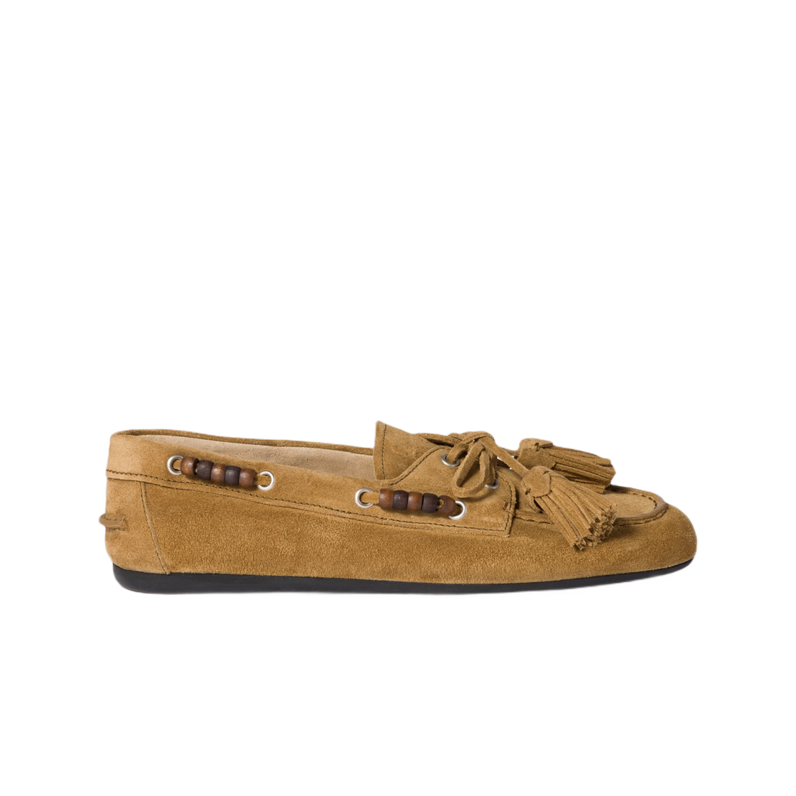 (W) 미우 미우 스웨이드 태슬 로퍼 올리브 그린((W) Miu Miu Suede Tassel Loafers Olive Green)