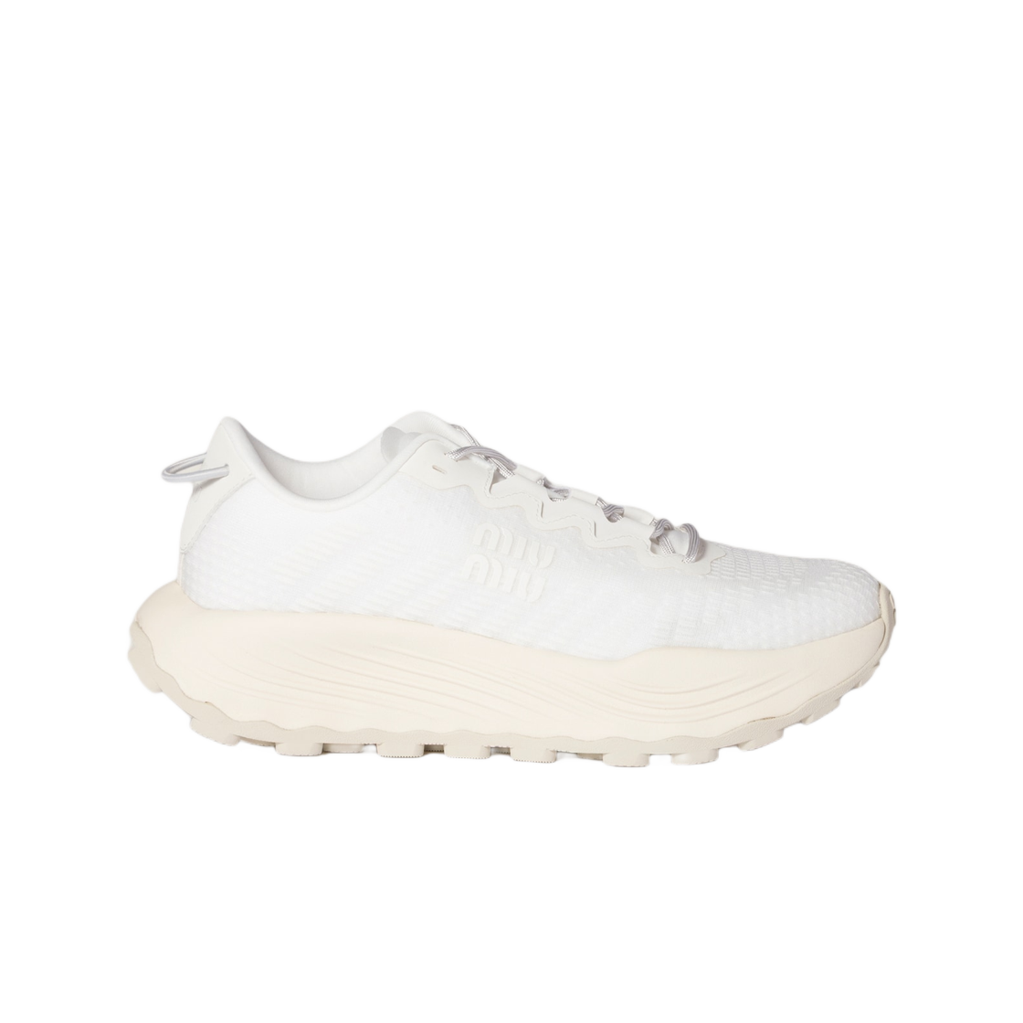 5E480E-3LED-F0009 (W) Miu Miu Technical Fabric Sneakers White