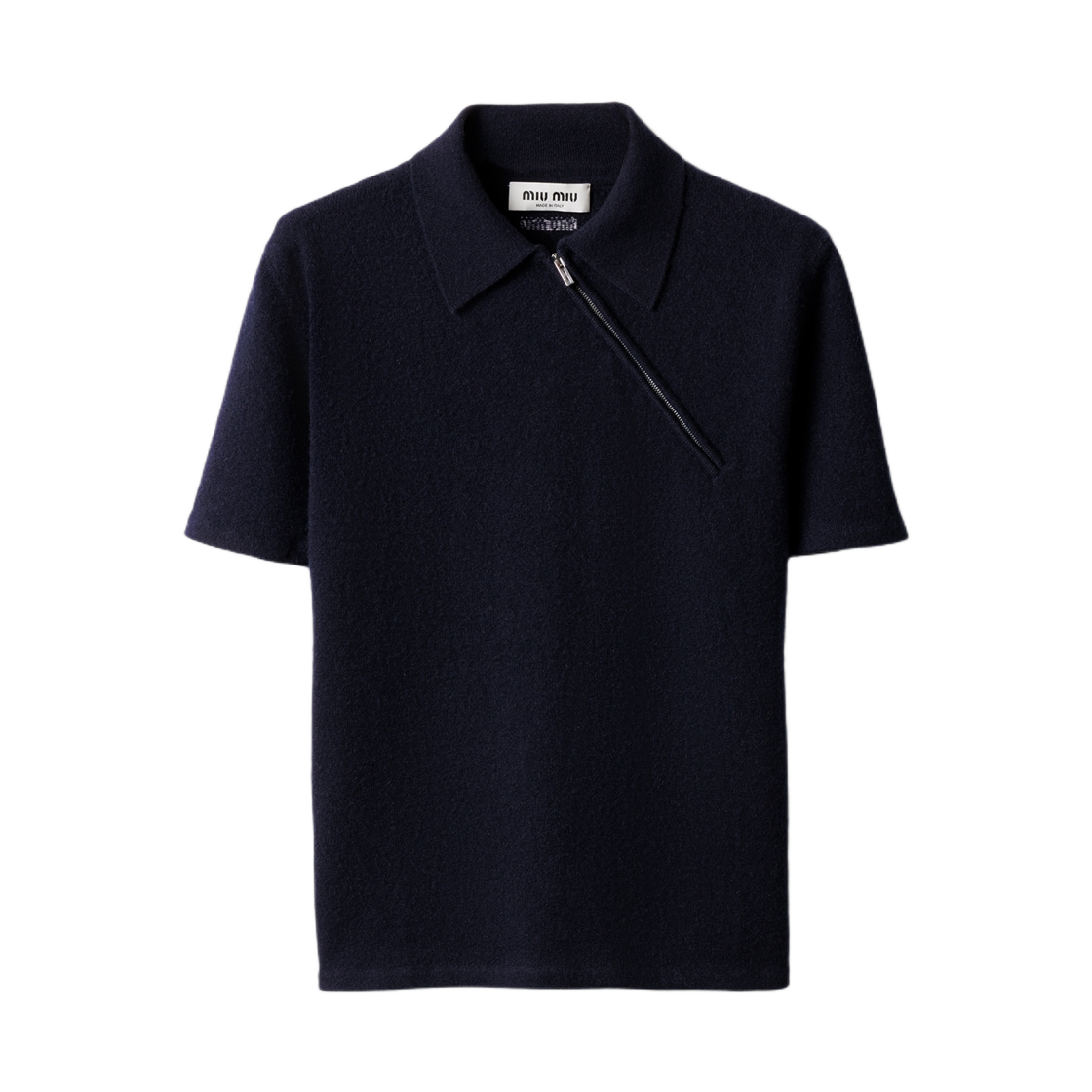 MML00X-18A9-F0008 (W) Miu Miu Cashmere Polo Shirt Navy