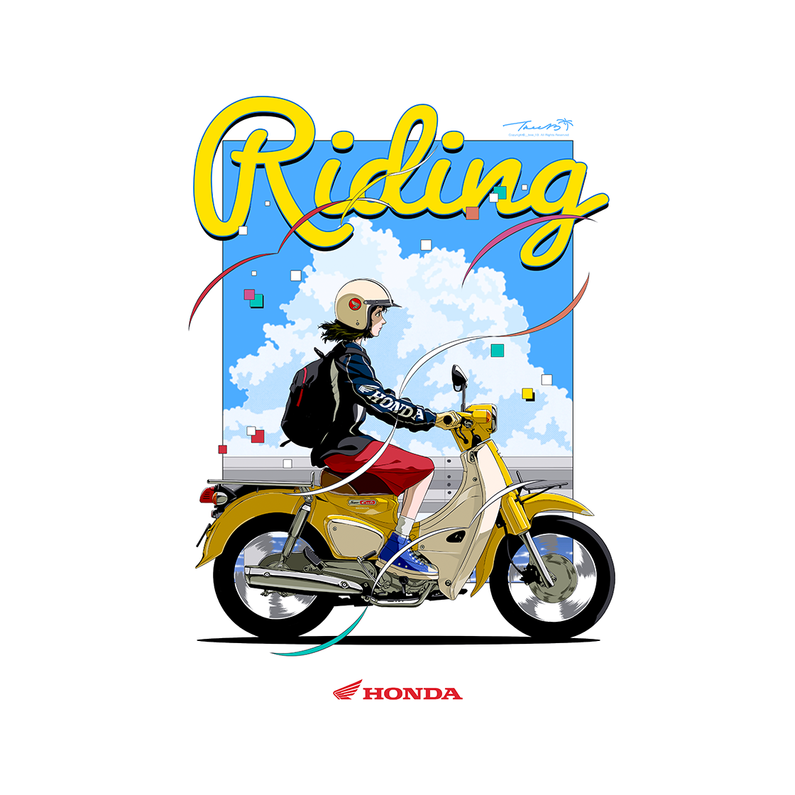 [KREAM 단독] 혼다 X 나무13 수퍼커브 A3 세로 포스터([KREAM 단독] Honda x Tree13 Supercub A3 Vertical Poster)