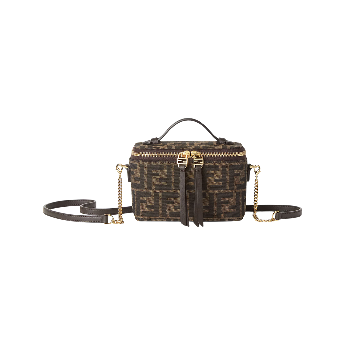 펜디 배니티 FF 자카드 패브릭 미니백 브라운(Fendi Vanity FF Jacquard Fabric Mini Bag Brown)