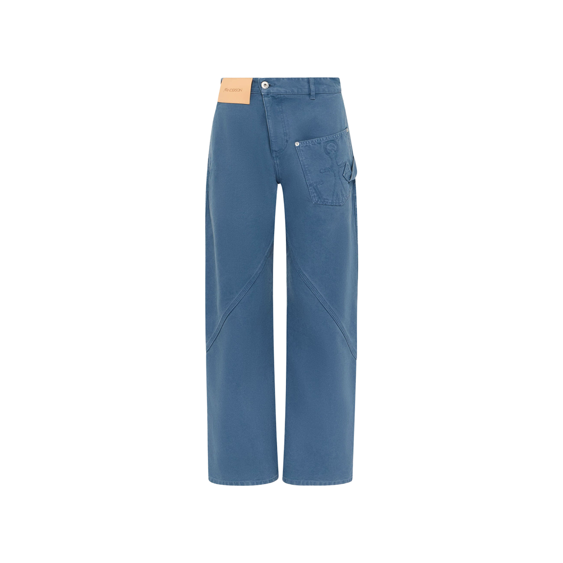 TR0405PG1744768 JW Anderson Twisted Workwear Trousers Steel Blue
