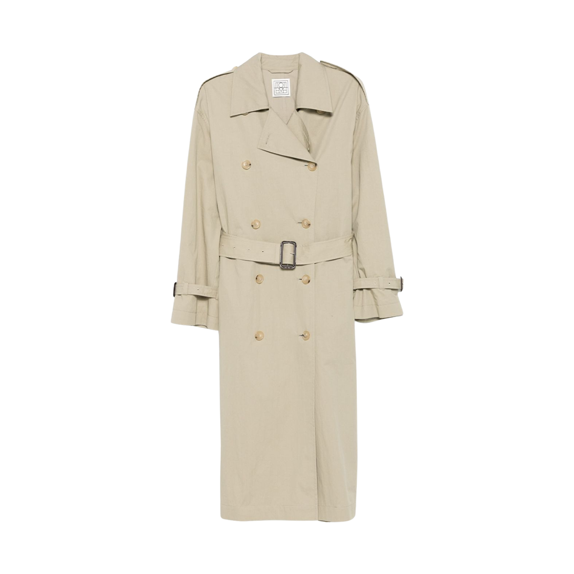 (W) 토템 코튼 블렌드 트렌치 코트 베이지((W) Toteme Cotton Blend Trench Coat Beige)