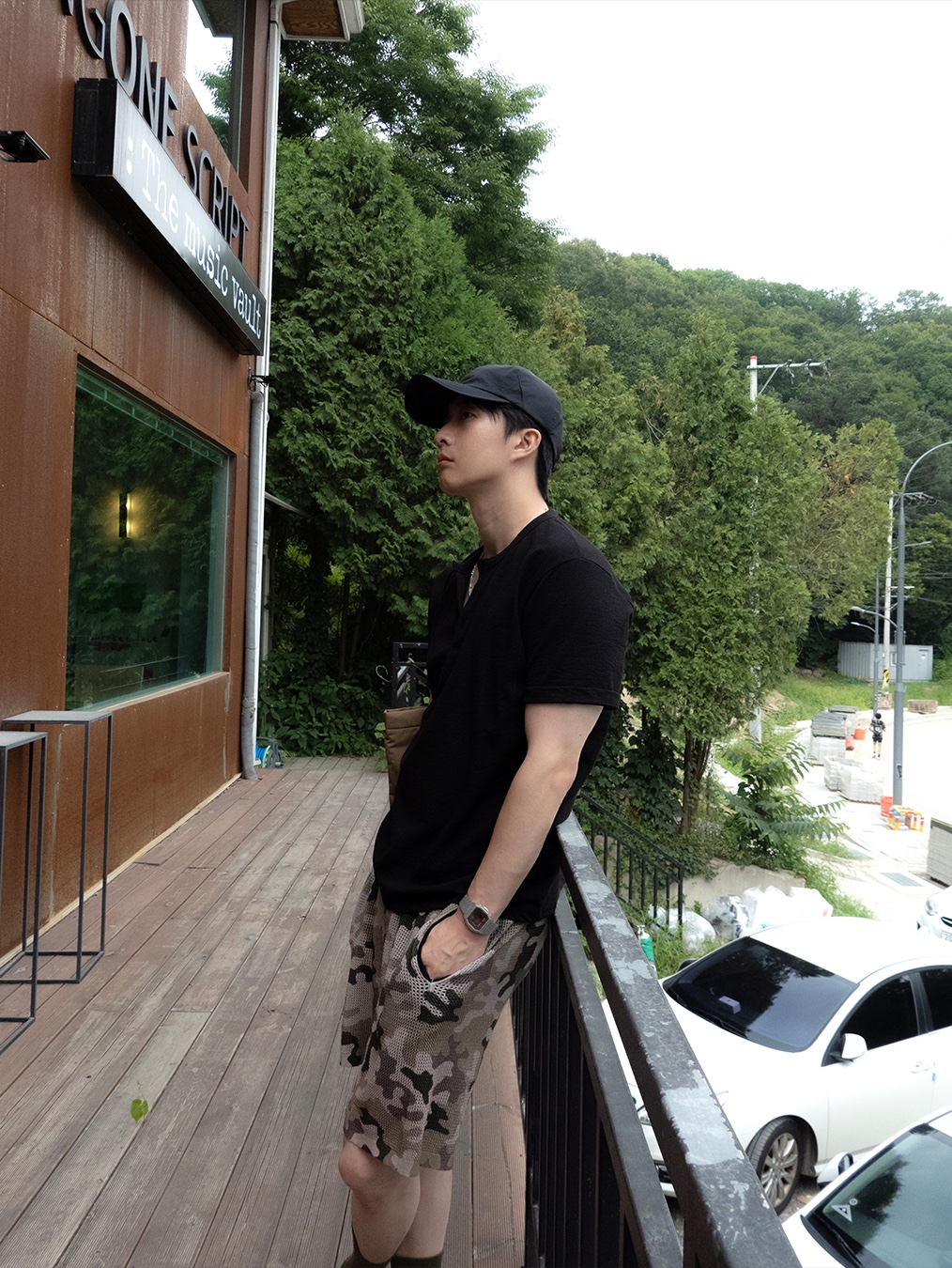 Casio x A.P.C. A1000ACD-7 착용 스타일 - 2