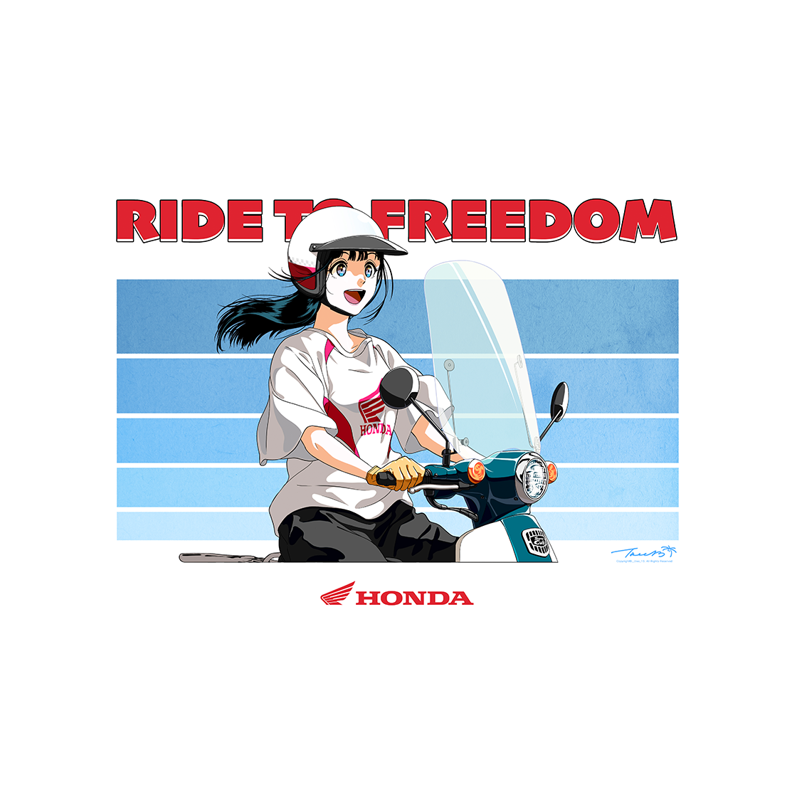[KREAM 단독] 혼다 X 나무13 수퍼커브 A3 가로 포스터([KREAM 단독] Honda x Tree13 Supercub A3 Horizontal Poster)