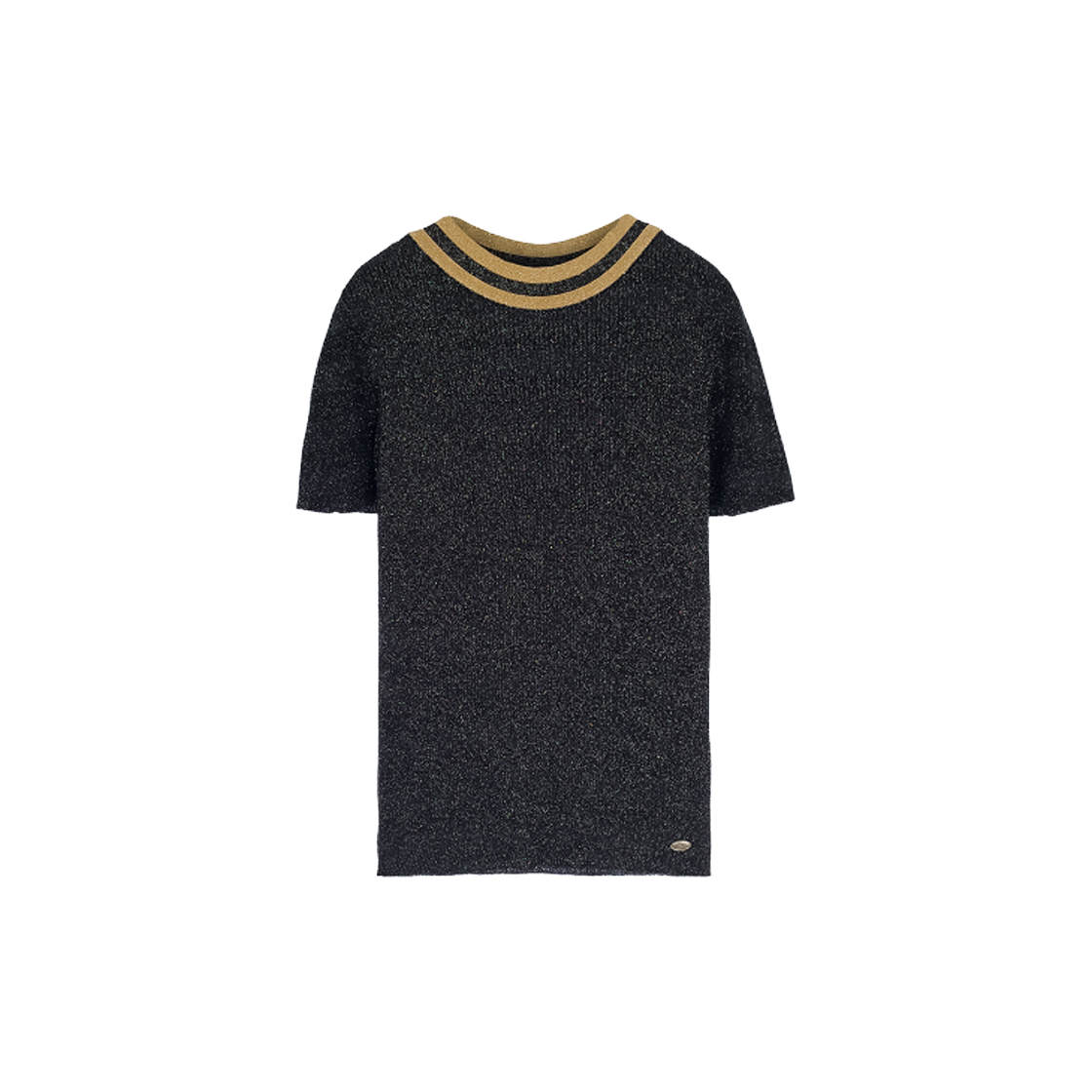 샤넬 19A 블랙 골드메탈 믹스 니트탑 36 블랙/골드(Chanel 19A Black Gold Metal Mix Knit Top 36 Black Gold) - 1