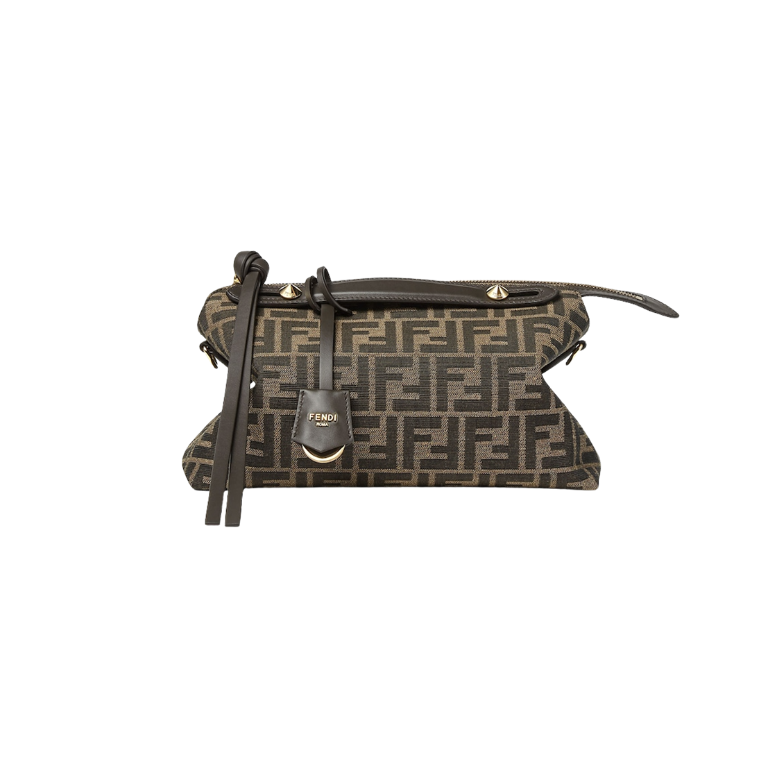 8BL155AFPMF1GL7 Fendi By The Way Soft Medium FF Jacquard Fabric Bag Brown