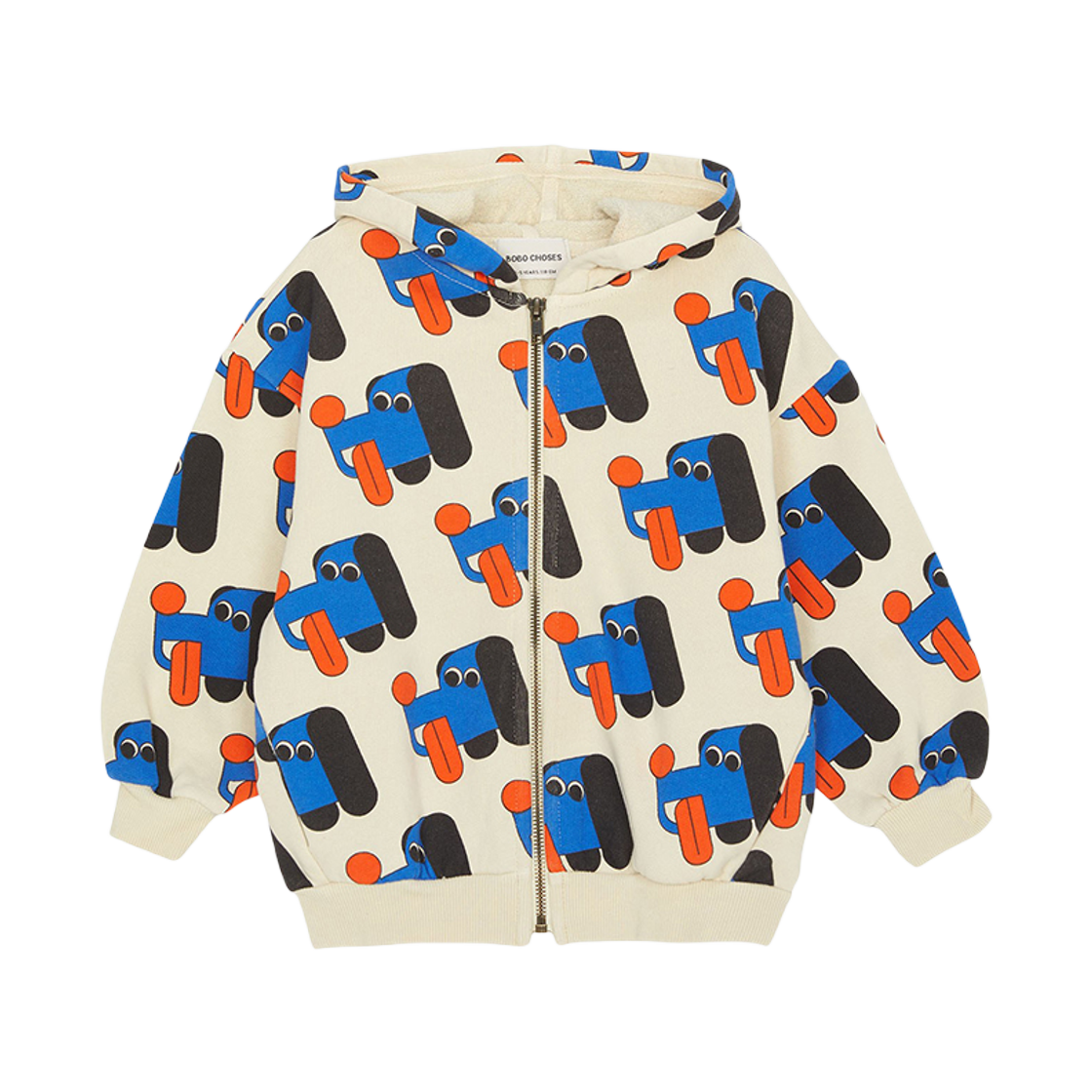 B225AC049 (Kids) Bobo Choses Fleece Hood Zip Up Ivory