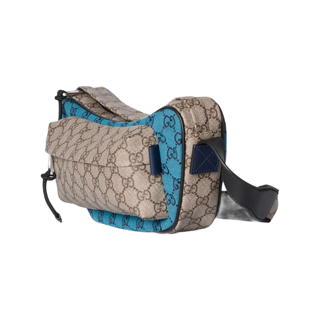 구찌 매치 미디움 GG 크로스바디백 라이트 블루 블랙 베이지 다크 브라운(Gucci Match Medium GG Crossbody Bag Light Blue Black Beige Dark Brown) - 2
