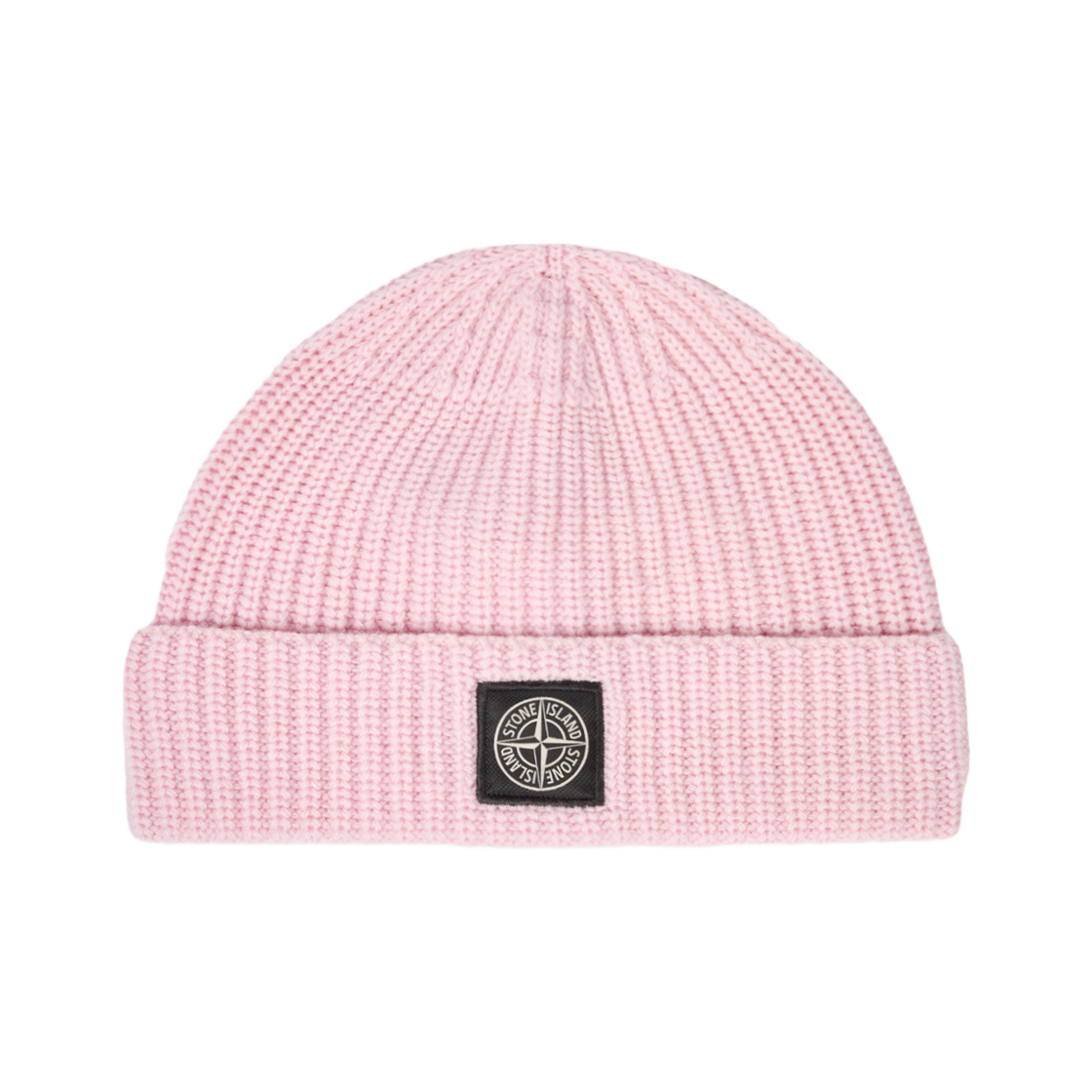 K2S15N1000-12S00B4-V0080 Stone Island N100012 Light RWS Geelong Wool Beanie with Compass Patch and Ribbed Cuff Pink - 25FW