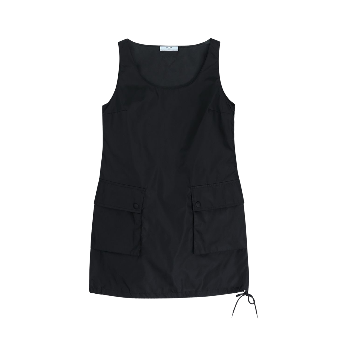 (W) 프라다 트라이앵글 로고 리나일론 드레스 블랙((W) Prada Triangle Logo Re-Nylon Dress Black) - 1