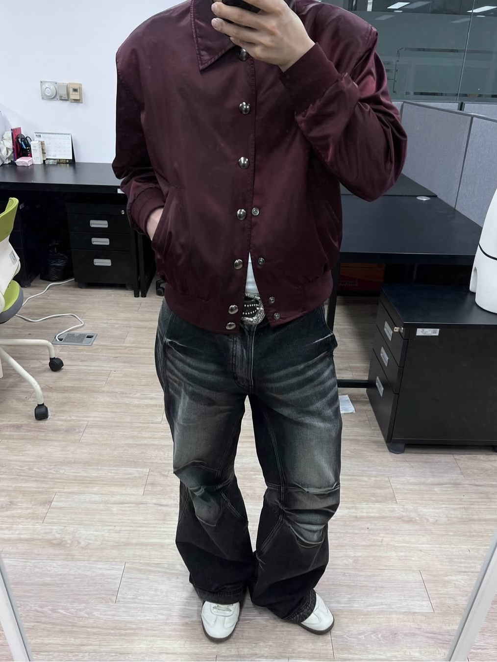 BLR Double Yoke Biker Washing Denim Pants Black (RENEW.) 착용 스타일