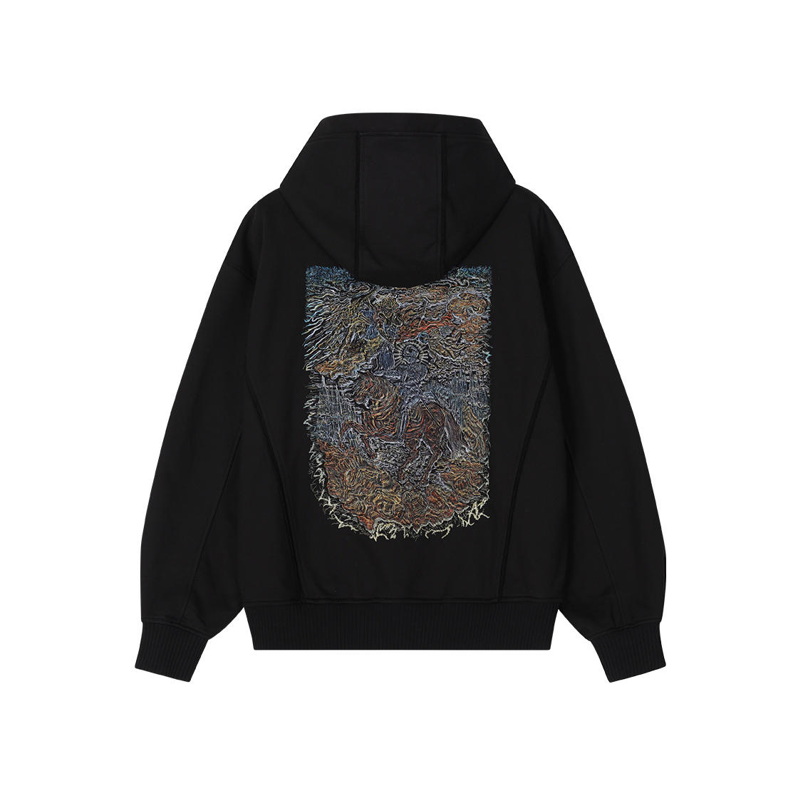 SH5TS708BK SONGZIO COLLECTION Knight Embroidered Hood Black