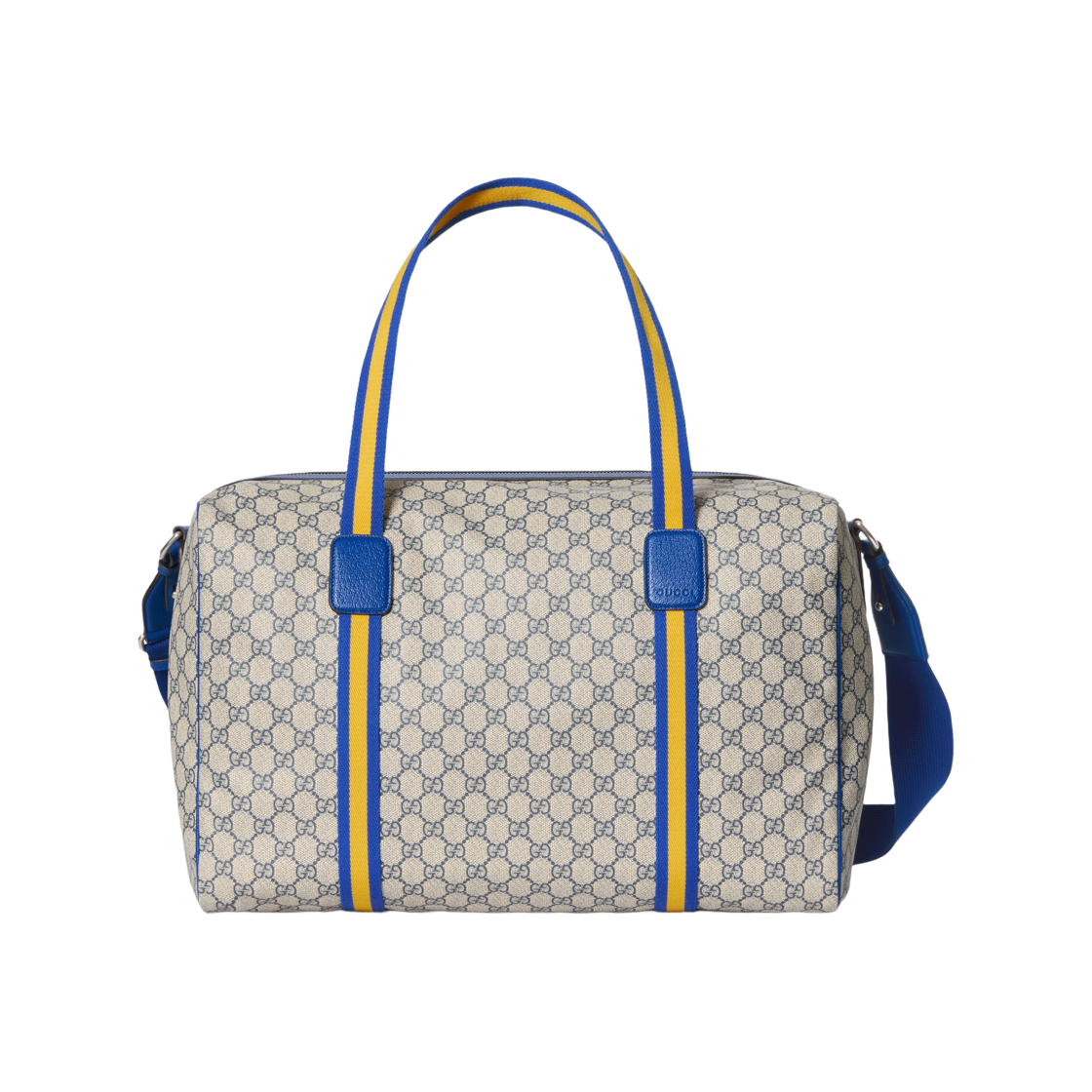 구찌 미디움 더플백 웹 베이지 블루(Gucci Medium Duffle Bag with Web Beige Blue) - 1