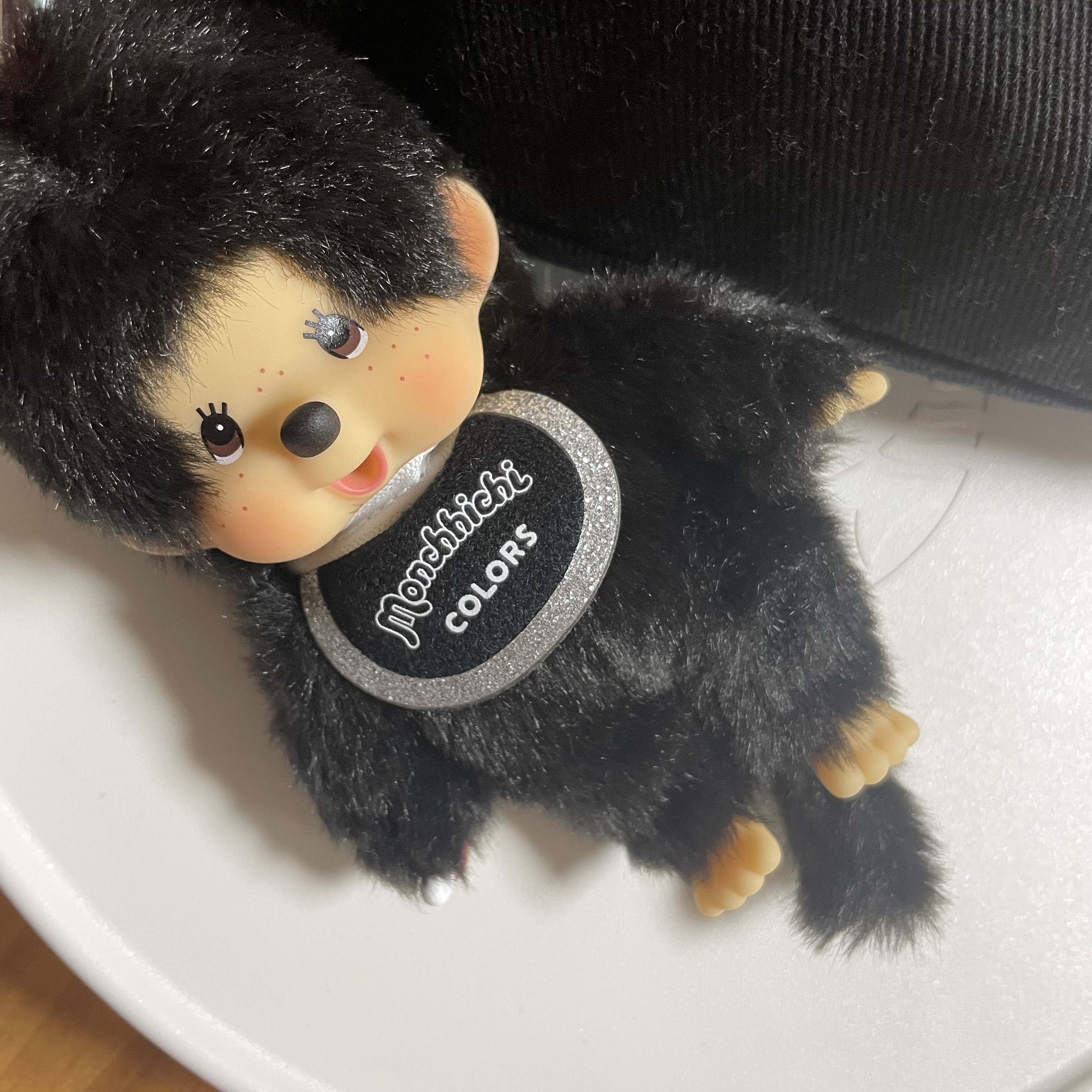Monchhichi Colors Key Chain Black 착용 스타일